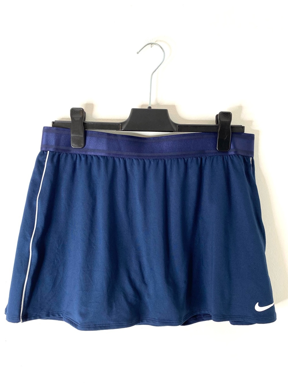 Nike Navy Blue Dri-FIT Tennis Skort Built-In Shorts White Piping